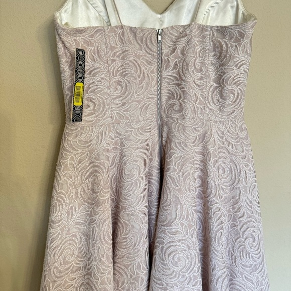 Gianni Bini Floral Lace Halter Fit & Flare Mini Dress Cocktail Party Pink Size 8 - Picture 11 of 16